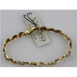 Gold Plated sterling silver diamond bracelet