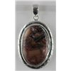 Image 1 : Large Picasso Jasper Stone and Silver Pendant