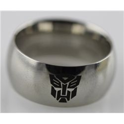 Men's Transformers Tungsten Band With AutoBot Logo