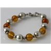 Image 1 : Sterling Silver Bracelet With Amber