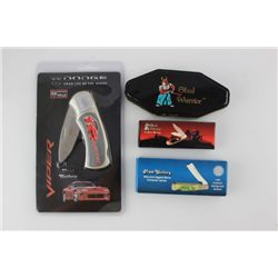 Lot of 4 Folding knives new in box