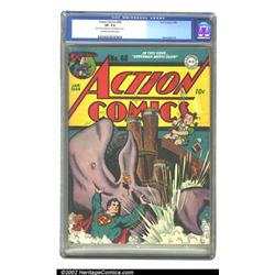 Action Comics #68 (DC, 1944) CGC VF- 7.5 Cream to off-white pages. Little Suzy lands a big fish o...