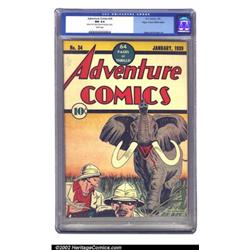 Adventure Comics #34 Mile High pedigree (DC, 1938) CGC NM 9.4 White pages. Another great Flessel...