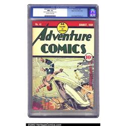 Adventure Comics #41 Mile High pedigree (DC, 1939) CGC NM+ 9.6 Off-white to white pages. This sec...