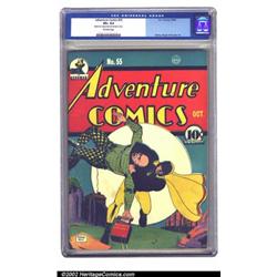 Adventure Comics #55 (DC, 1940) CGC VF+ 8.5 Off-white pages. Hourman takes the bad guy down judo-...