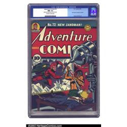 Adventure Comics #72 (DC, 1942) CGC NM- 9.2 Off-white to white pages. Burnley's last cover of the...