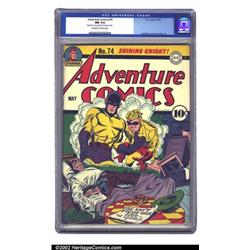Adventure Comics #74 (DC, 1942) CGC NM 9.4 Off-white to white pages. Starting with this issue, Si...
