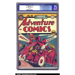 Adventure Comics #80 Mile High pedigree (DC, 1942) CGC NM+ 9.6 White pages. Sandman and Sandy tak...