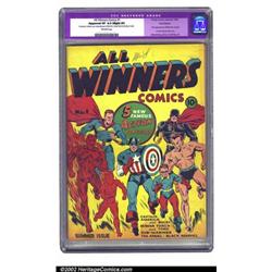 All Winners Comics #1 Recil Macon pedigree (Timely, 1941) CGC Apparent VF 8.0 Slight (P) Off-whit...
