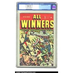 All Winners Comics #14 (Timely, 1944) CGC FN/VF 7.0 Off-white to white pages. Taking the battle t...