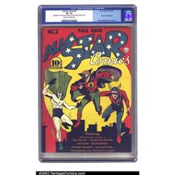 All Star Comics #2 (DC, 1940) CGC VF- 7.5 Cream to off-white pages. This cover features a collage...