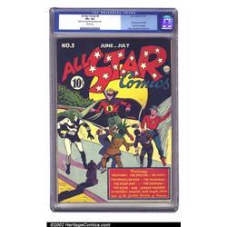 All Star Comics #5 (DC, 1941) CGC VF+ 8.5 White pages. Featuring the introduction of Shiera Sande...