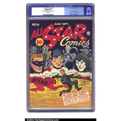 All Star Comics #6 (DC, 1941) CGC VF/NM 9.0 White pages. Johnny Thunder takes a zap in the gluteu...