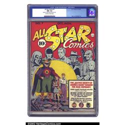 All Star Comics #7 (DC, 1941) CGC NM- 9.2 Off-white to white pages. This issue sees Hourman get t...
