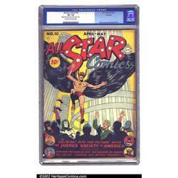 All-Star Comics #10 Rockford pedigree (DC, 1942) CGC VF- 7.5 Cream to off-white pages. Hawkman sw...