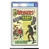 Image 1 : The Avengers #8 (Marvel, 1964) CGC FN+ 6.5 Off-white pages. Kang the Conqueror packs a wallop, as...