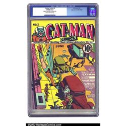 Catman Comics #2 Mile High pedigree (Holyoke Publications, 1941) CGC VF/NM 9.0 Cream to off-white...