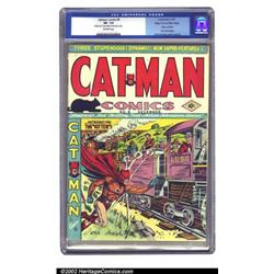 Catman Comics #5 Mile High pedigree (Holyoke Publications, 1941) CGC VF- 7.5 Off-white pages. Thi...