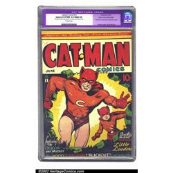 Catman Comics #11 Mile High pedigree (Holyoke Publications, 1942) CGC Apparent VF/NM 9.0 Slight (...