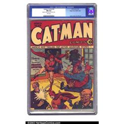 Catman Comics #23 Mile High pedigree (Holyoke Publications, 1944) CGC NM 9.4 White pages. Clean,...
