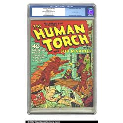 Human Torch Comics #3 (#2) (Timely, 1940) CGC VF+ 8.5 Cream to off-white pages. The Human Torch l...