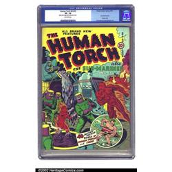 Human Torch Comics #4 (#3) (Timely, 1941) CGC VF- 7.5 Off-white pages. Just as his little buddy T...