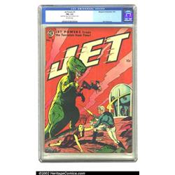 Jet Powers #2 (Magazine Enterprises, 1951) CGC FN+ 6.5 Off-white pages. Bathed in red, this cover...