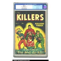 Killers #1 (Magazine Enterprises, 1947) CGC VF- 7.5 Cream to off-white pages. "They Broke the Anc...