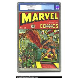 Marvel Mystery Comics #15 (Timely, 1941) CGC VF 8.0 Off-white pages. A fantastic Schomburg cover...