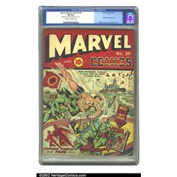 Marvel Mystery Comics #20 (Timely, 1941) CGC FN 6.0 Cream to off-white pages. Subby pounds the st...