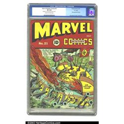 Marvel Mystery Comics #21 "D" pedigree (Timely, 1941) CGC VF 8.0 Cream to off-white pages. The sh...