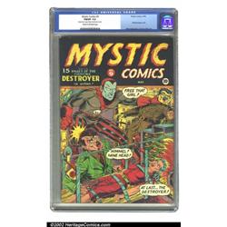 Mystic Comics #9 (Timely, 1942) CGC FN/VF 7.0 Cream to off-white pages. The Destroyer crashes Hit...