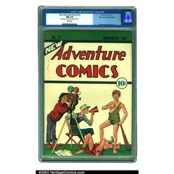 New Adventure Comics #21 Mile High pedigree (DC, 1937) CGC NM 9.4 White pages. Kids emulate D. W....