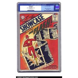 Showcase #4 (DC, 1956) CGC VF 8.0 Off-white pages. Julius Schwartz ushered in the Silver Age with...