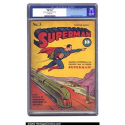 Superman #3 (DC, 1940) CGC VF+ 8.5 Off-white pages. Early Supermans are quite tough to find in hi...