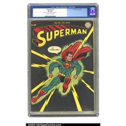 Superman #32 (DC, 1945) CGC VF 8.0 Off-white to white pages. Featuring a jet-black cover, this hi...