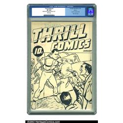 Thrill Comics #1 Ashcan Edition (Fawcett, 1940) CGC VF 8.0 White pages. The most fascinating of t...