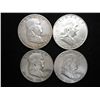 Image 1 : 1950,52-D,58-D & 63-D FRANKLIN HALF DOLLARS