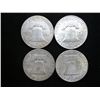 Image 2 : 1950,52-D,58-D & 63-D FRANKLIN HALF DOLLARS