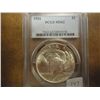 Image 1 : 1924 PEACE SILVER DOLLAR PCGS MS62