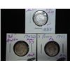 1921-M,43-D & 51 AUSTRALIAN SILVER 3 PENCE