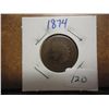 Image 1 : 1874 INDIAN HEAD CENT SEMI KEY