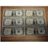 Image 1 : 6 ASSORTED 1935 $1 SILVER CERTIFICATES