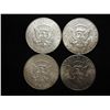 Image 2 : 4 ASSORTED 1964 90% SILVER KENNEDY HALF DOLLARS