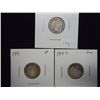 Image 1 : 1911 (FN), 1914 (VF) & 14-S (FINE) BARBER DIMES