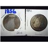 Image 1 : 1856 & 1891 SEATED LIBERTY QUARTERS