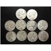Image 1 : 10 ASSORTED 35% SILVER JEFFERSON WAR NICKELS