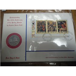 1973 COOK ISLANDS SILVER $2 1/2 UNC 1ST DAY OF