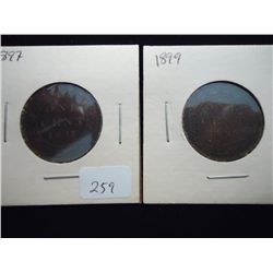 1897 & 1899 CANADA LARGE ONE CENTS (EXTRA FINE)