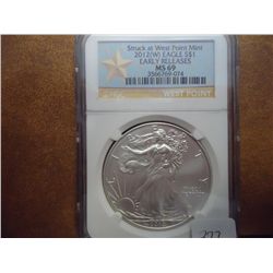 2012-W AMERICAN SILVER EAGLE NGC MS69